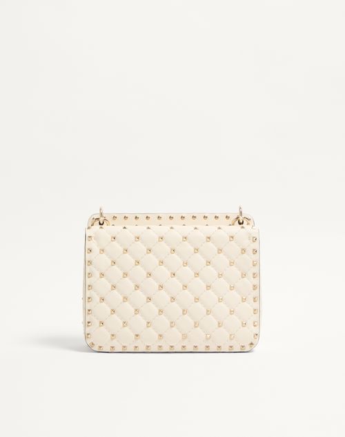 Valentino Garavani - Medium Nappa Rockstud Spike Bag - Light Ivory - Woman - Shoulder Bags